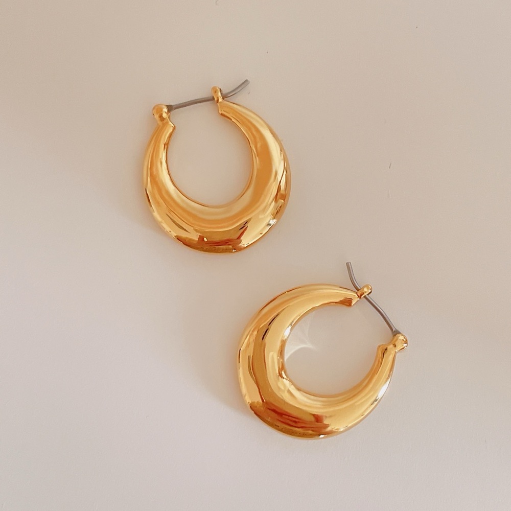 18K gold plated oval waterdrop earrings - Picture 2 of 10